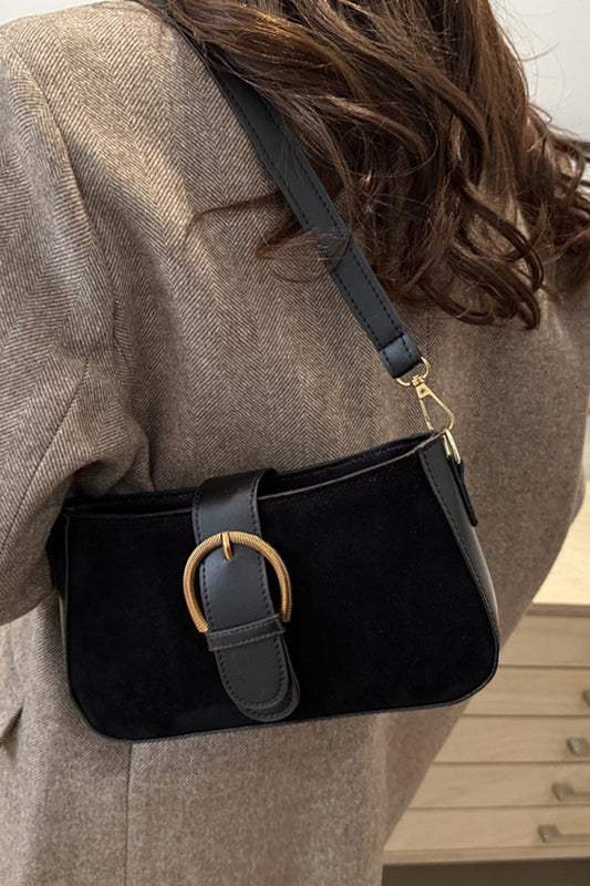 Suede Retro Buckle Purse