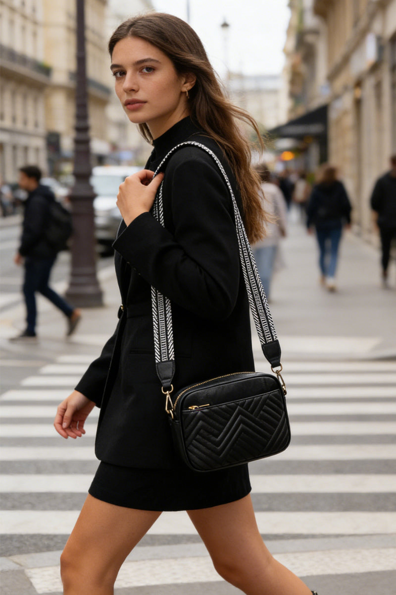 Chevron Weave Crossbody Purse