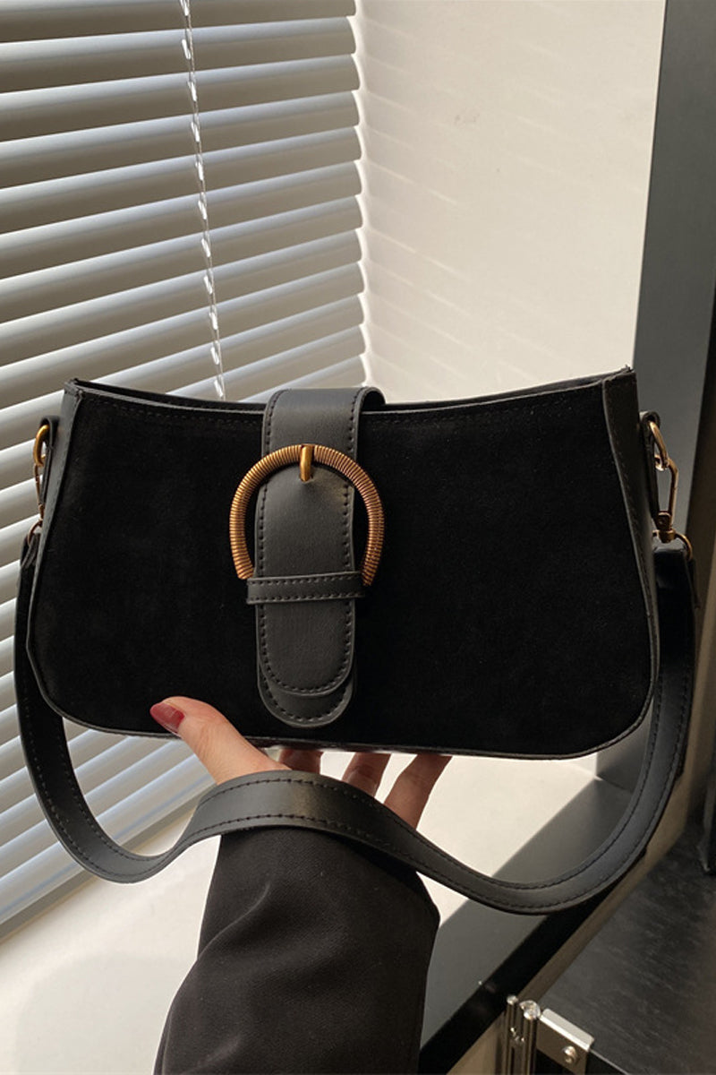 Suede Retro Buckle Purse