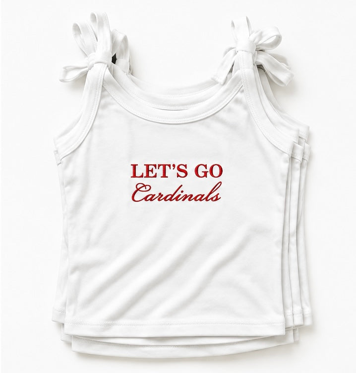 Embroidery Let's Go Team Cropped Tank