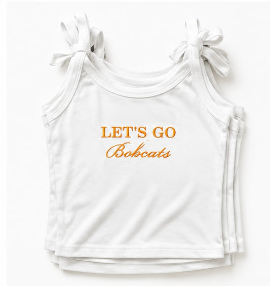 Embroidery Let's Go Team Cropped Tank