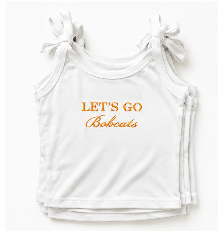 Embroidery Let's Go Team Cropped Tank