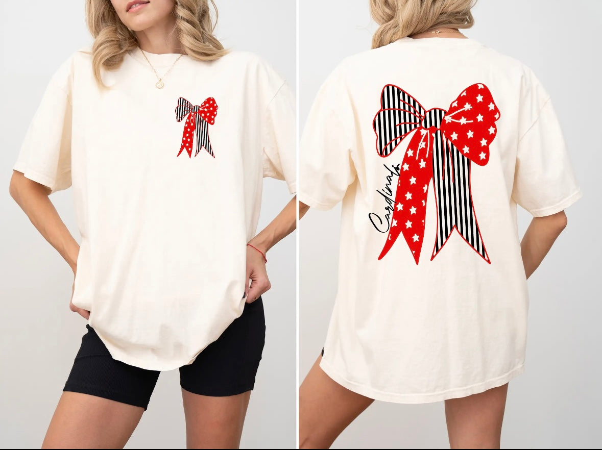 Cardinal School Spirit Bow Tee