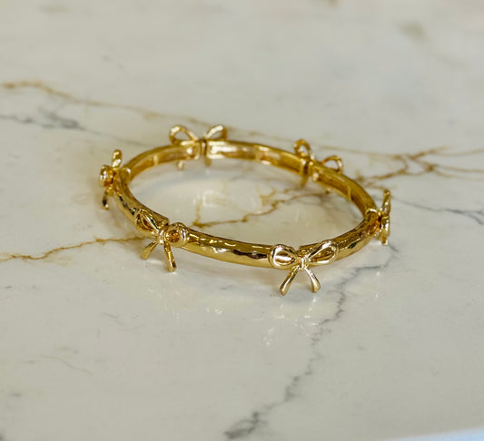 Gold Bow Station Bracelet