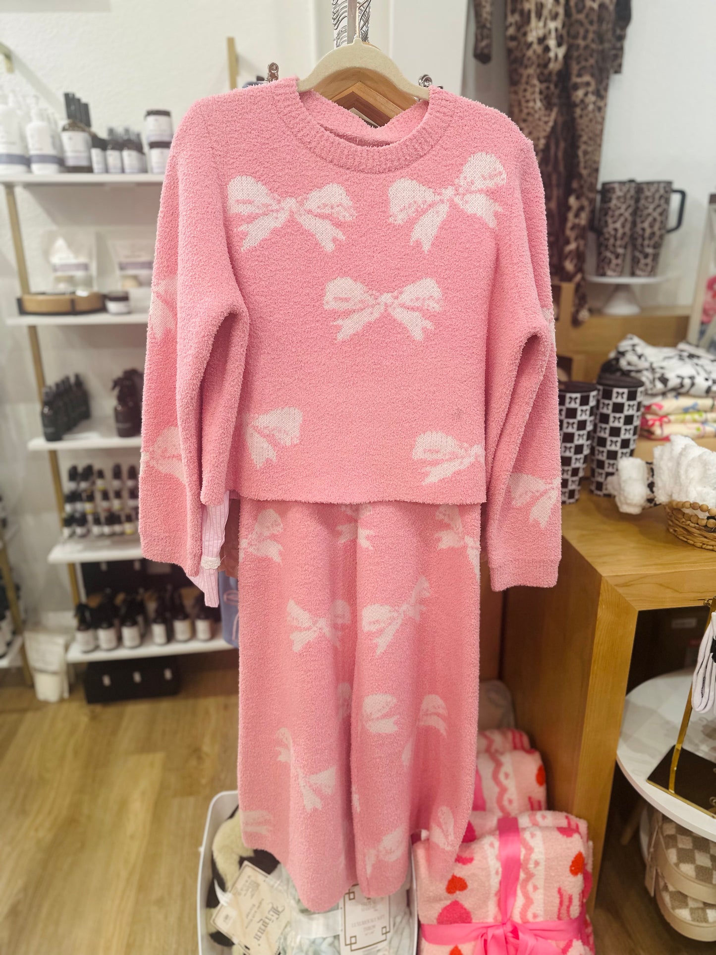 Bow Cozy Sweater PJ Set