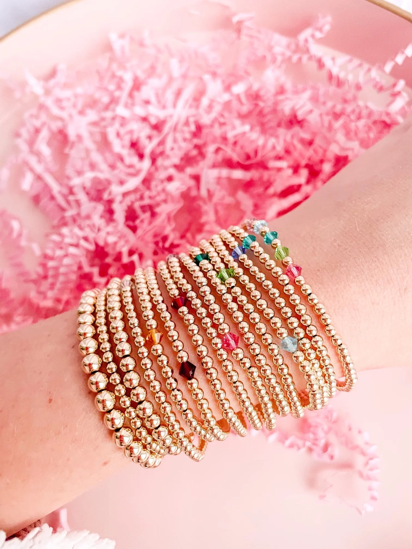 Beaded Blondes Birthstone Swarovski Crystal Bracelet