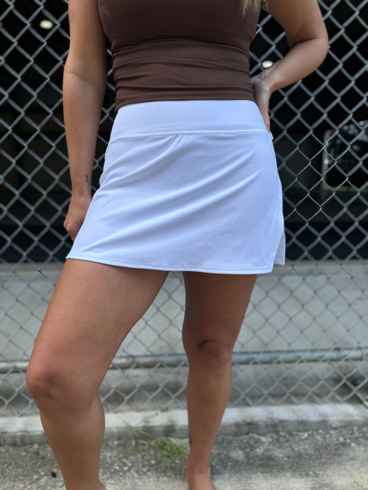 White Athletic Mini Skort