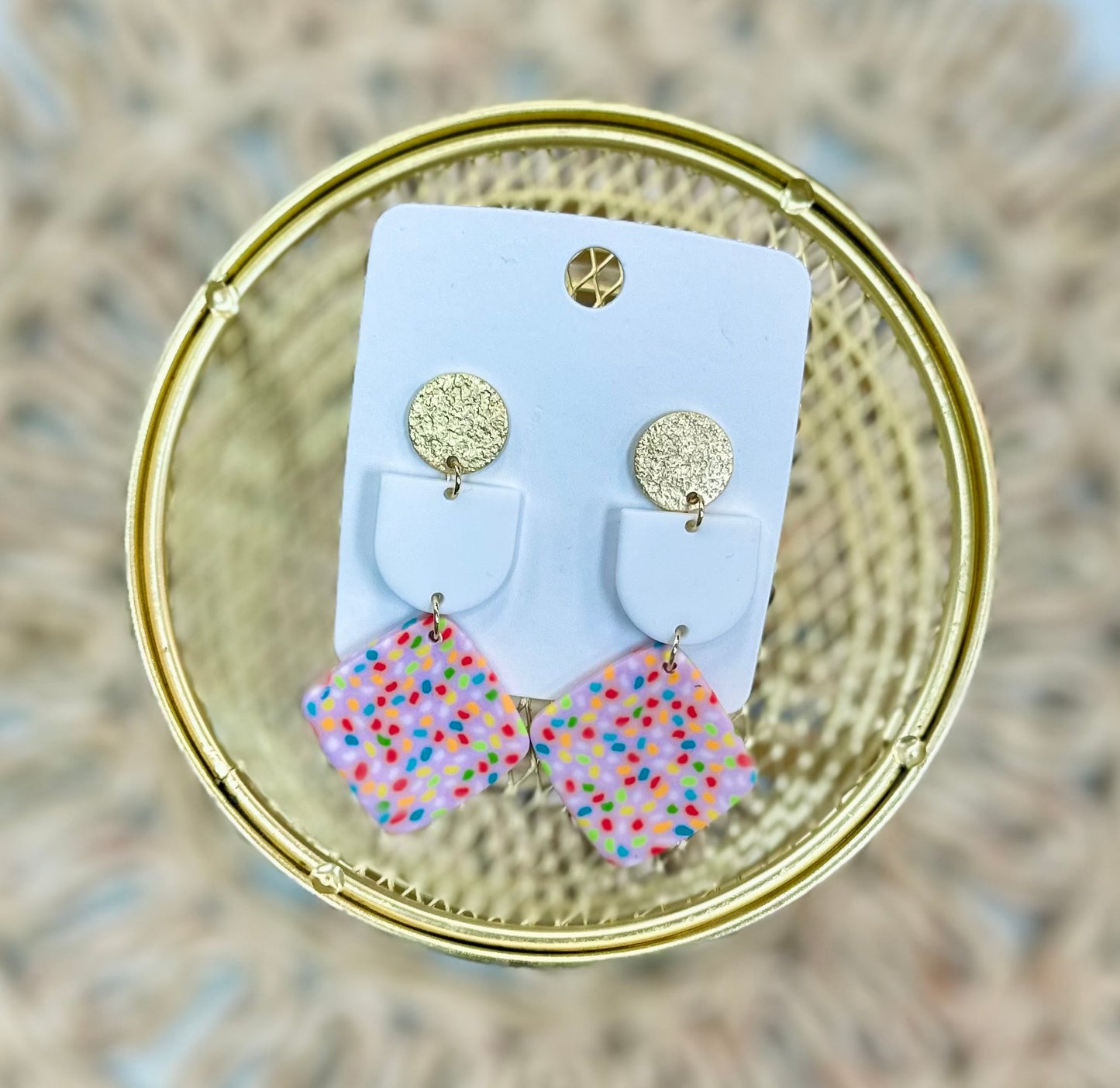 Confetti Drop Clay Earrings
