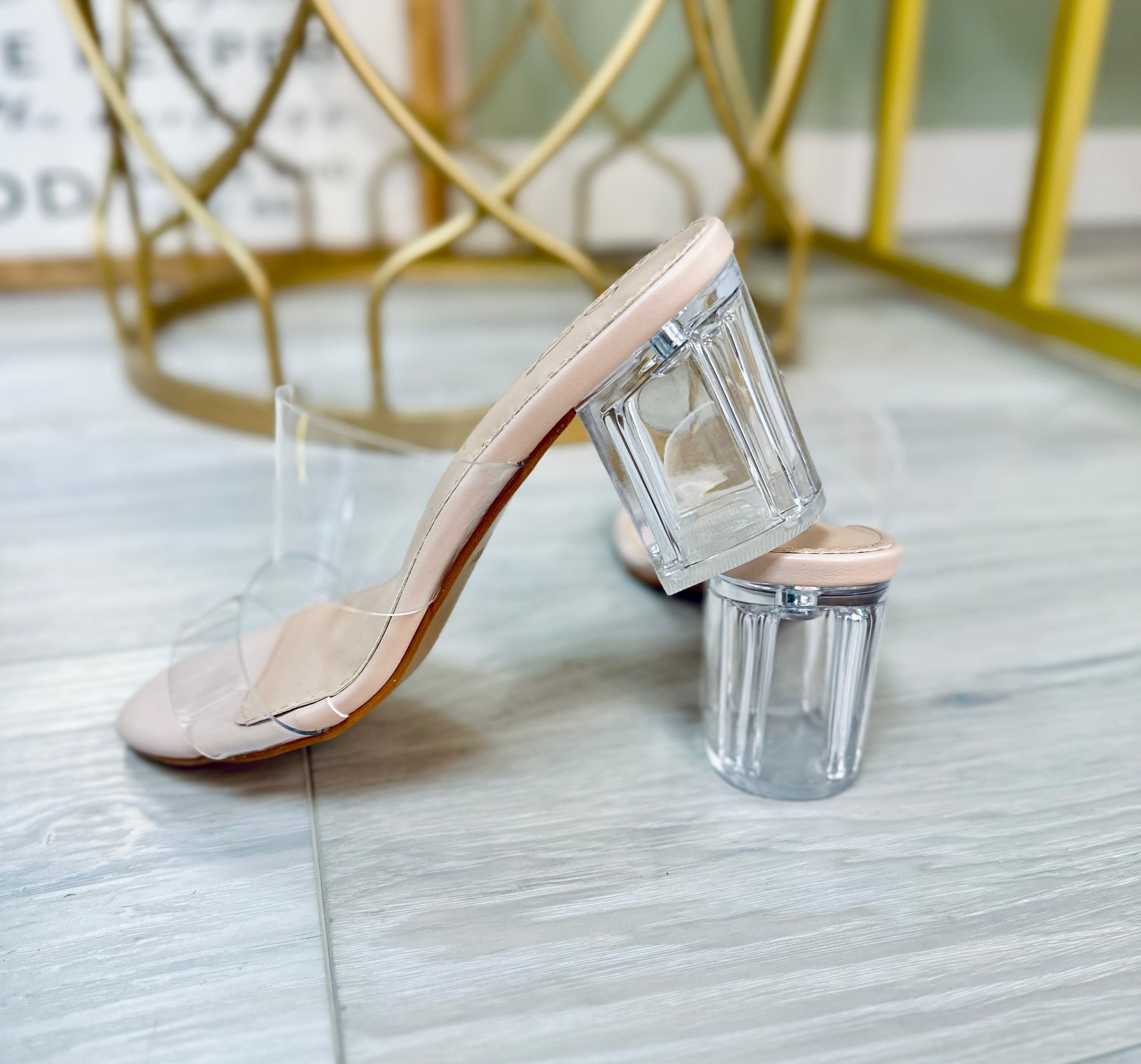 Kari Clear Double Strap Heels Saving Grace Christian Boutique