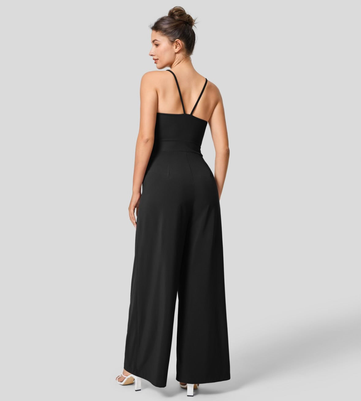 Halara Breezeful Backless Wide Leg Resort Slip Jumpsuit