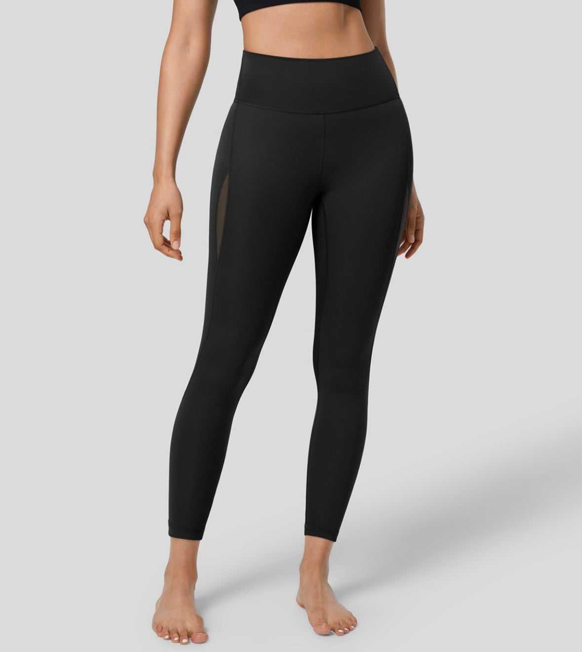 Halara Soflyzero High Waisted Contrast Mesh Leggings (7/8 Length)