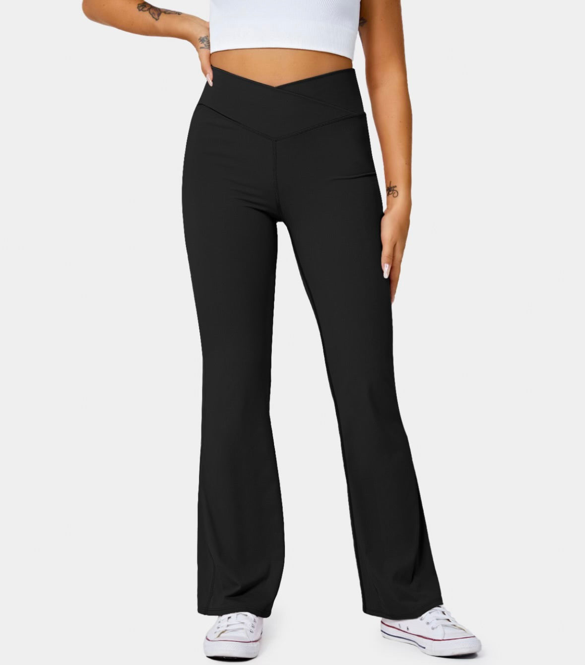 Halara High Waisted Crossover Flare Yoga Leggings