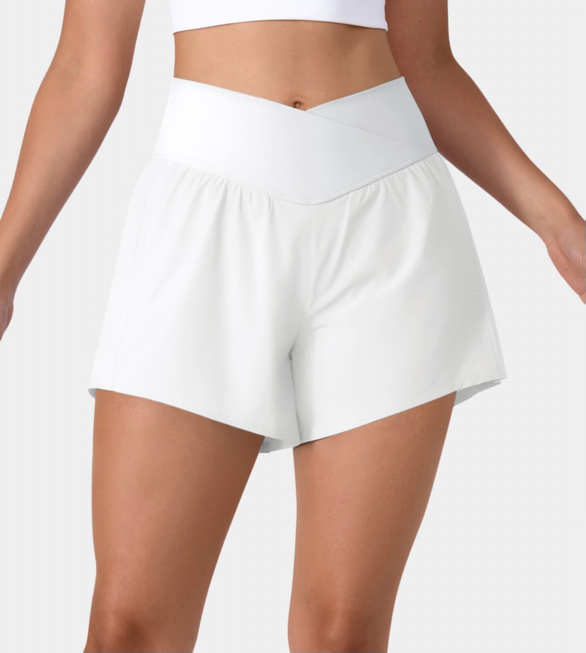 Halara Breezeful High Waisted Crossover 4" Yoga Shorts