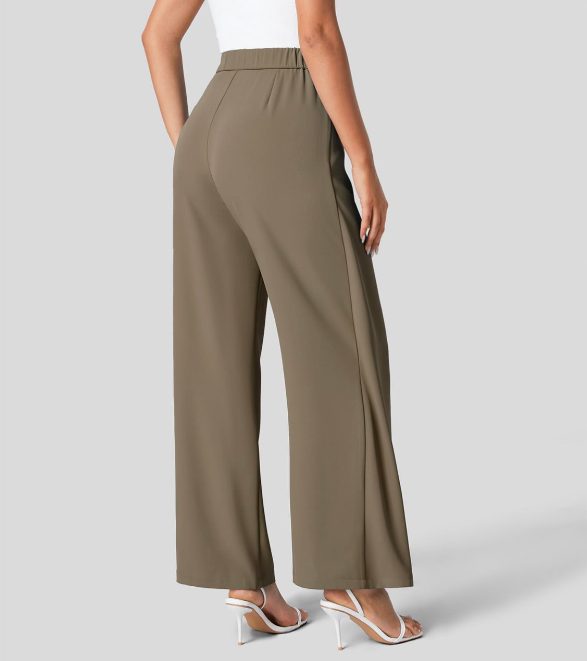 Halara High Waisted Tie Side Wide Leg Work Pants