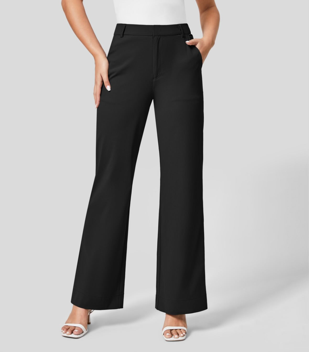 Halara Mid Rise Straight Leg Work Pants