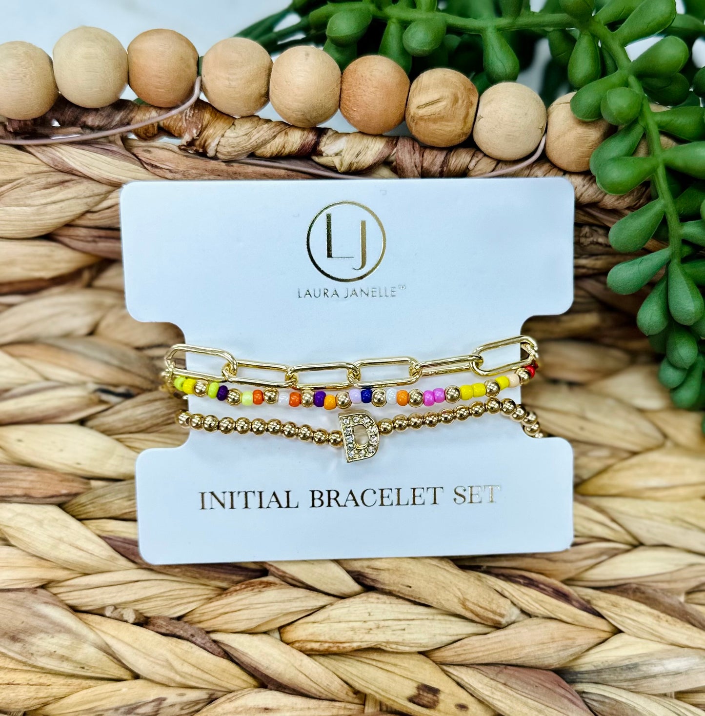 Laura Janelle Initial Bracelet Set