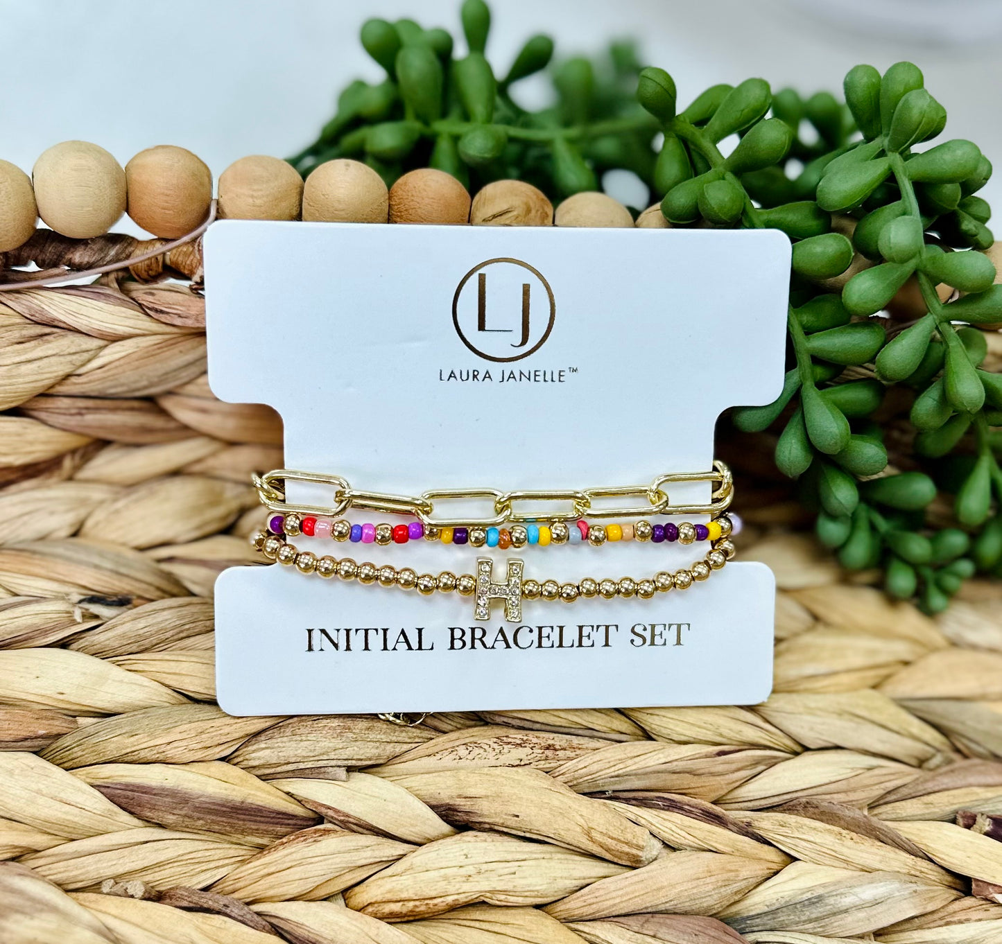 Laura Janelle Initial Bracelet Set