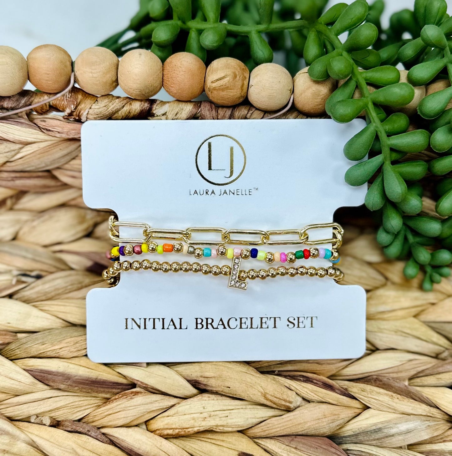 Laura Janelle Initial Bracelet Set