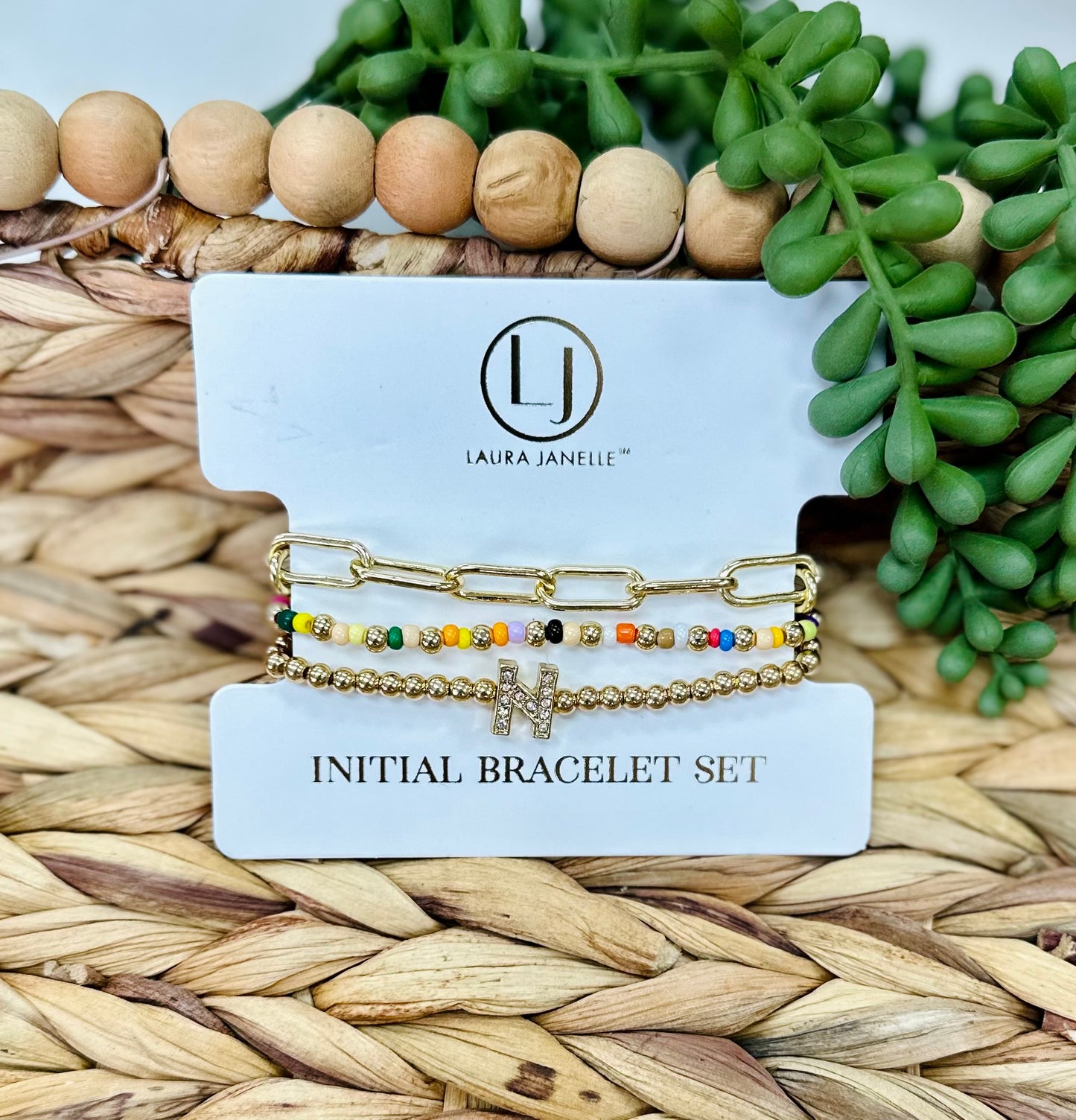 Laura Janelle Initial Bracelet Set