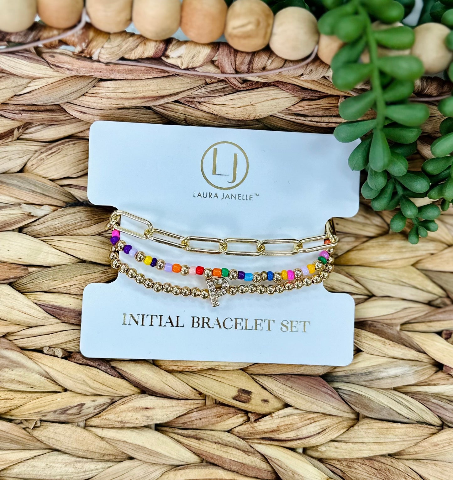Laura Janelle Initial Bracelet Set