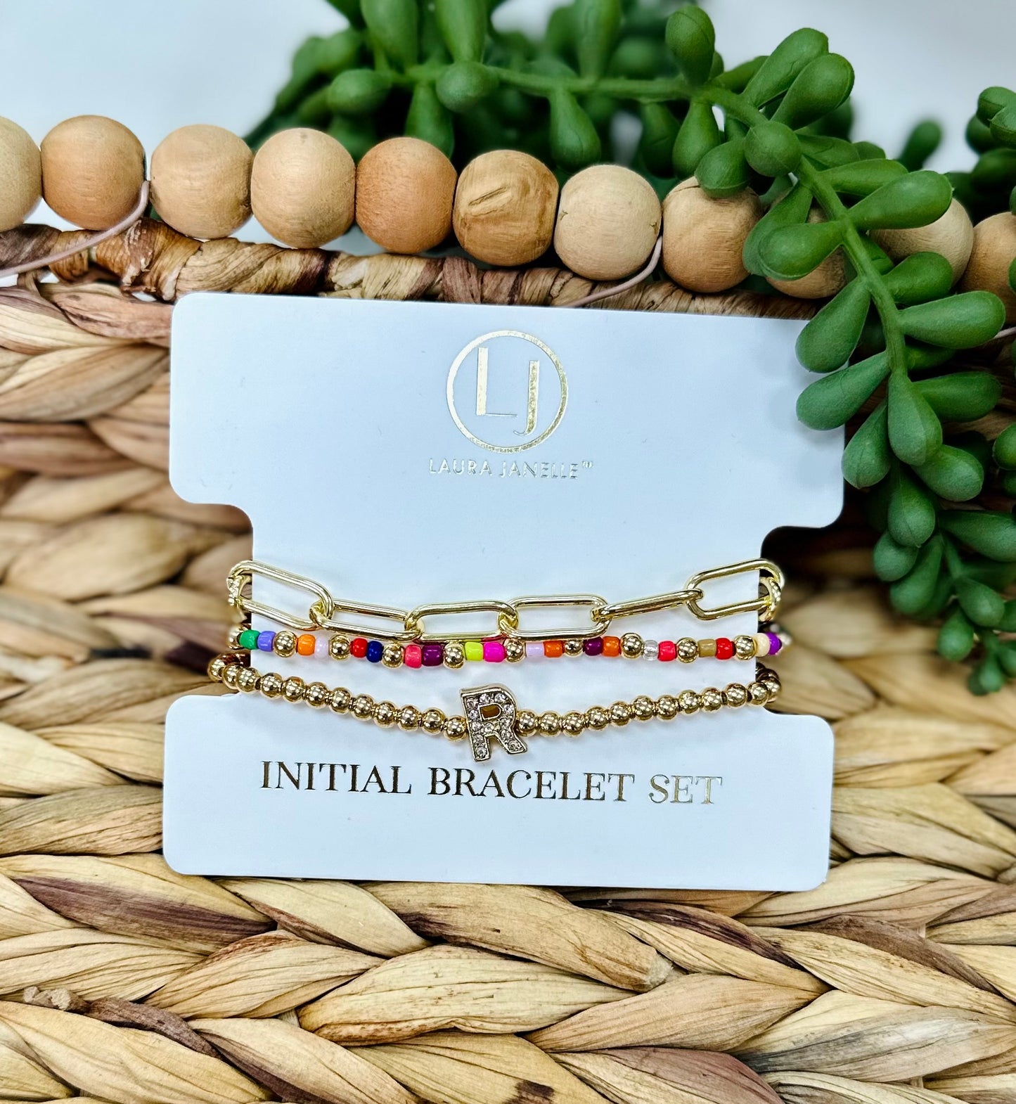 Laura Janelle Initial Bracelet Set