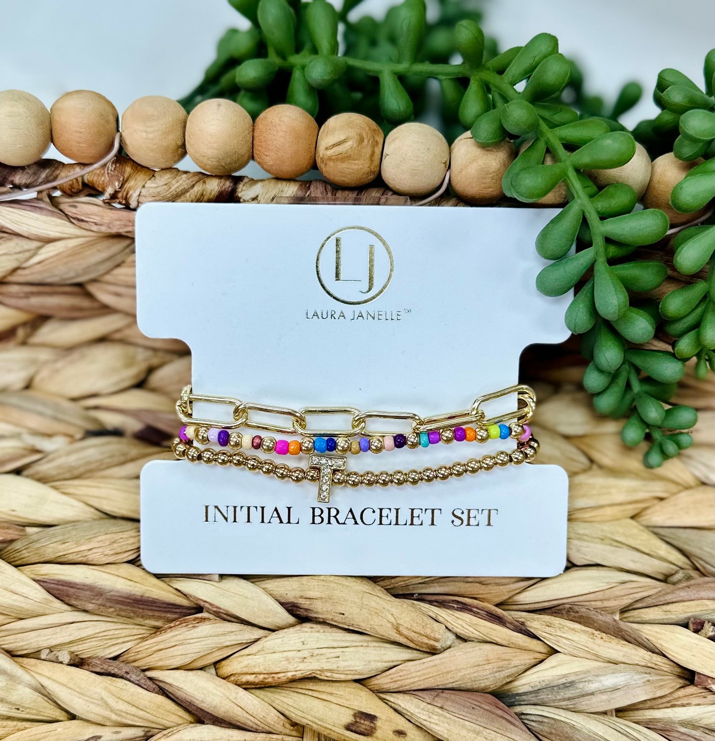 Laura Janelle Initial Bracelet Set