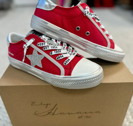 Vintage Havana Low Top Red with Silver Star