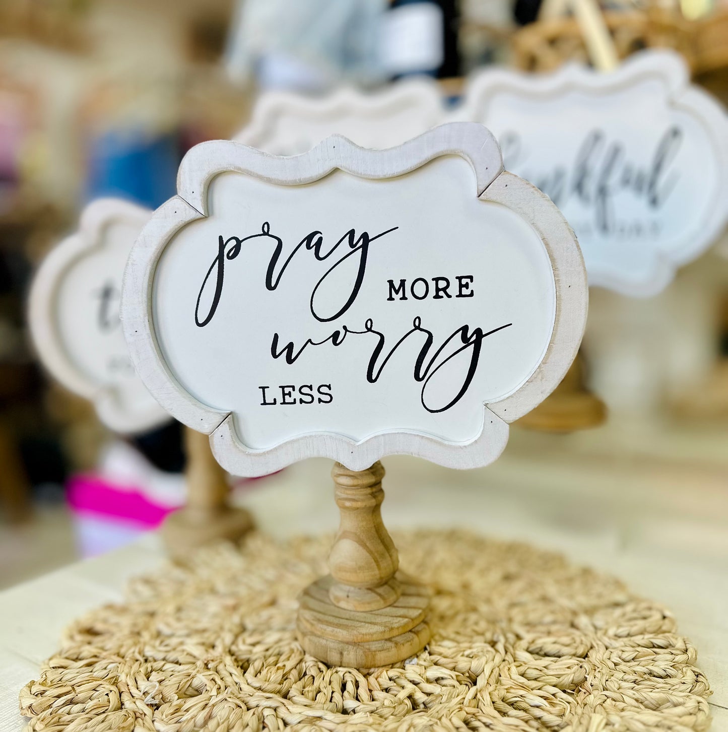Wooden Tabletop Sign