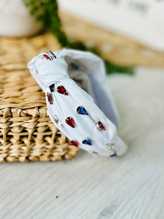 Red, White, & Blue Stone Headband