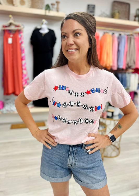 God Bless America Friendship Bracelet Tee