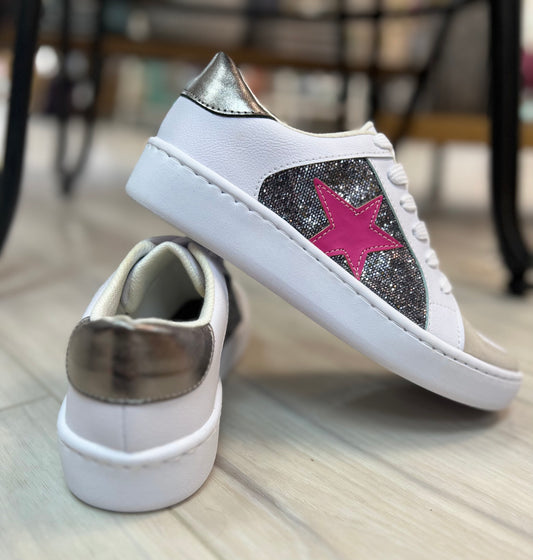 Pewter/Pink Star Sneakers