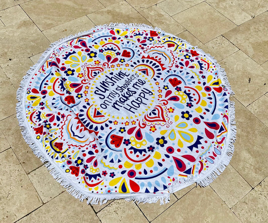 Sunshine Mandala Beach Towel