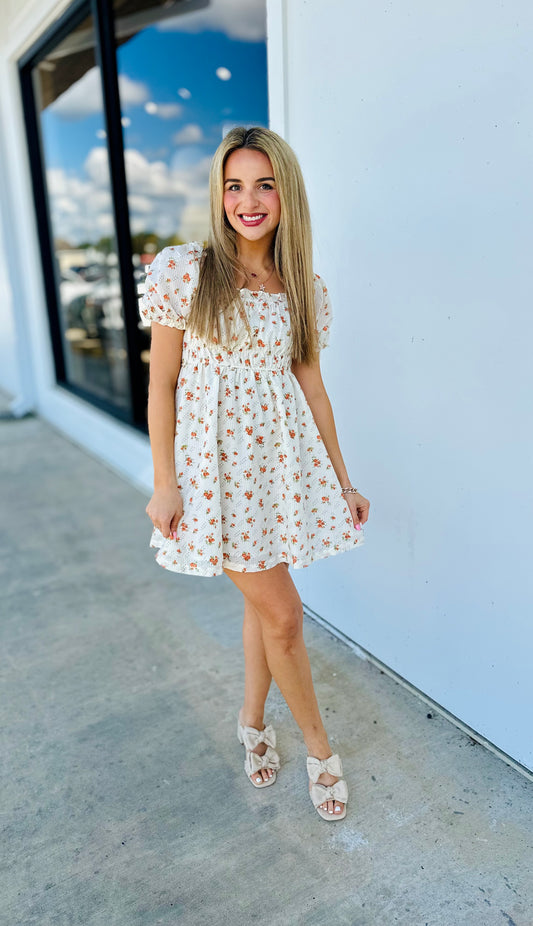 Rose Babydoll Mini Dress