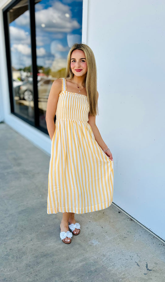 Sunburst Glow Midi Dress