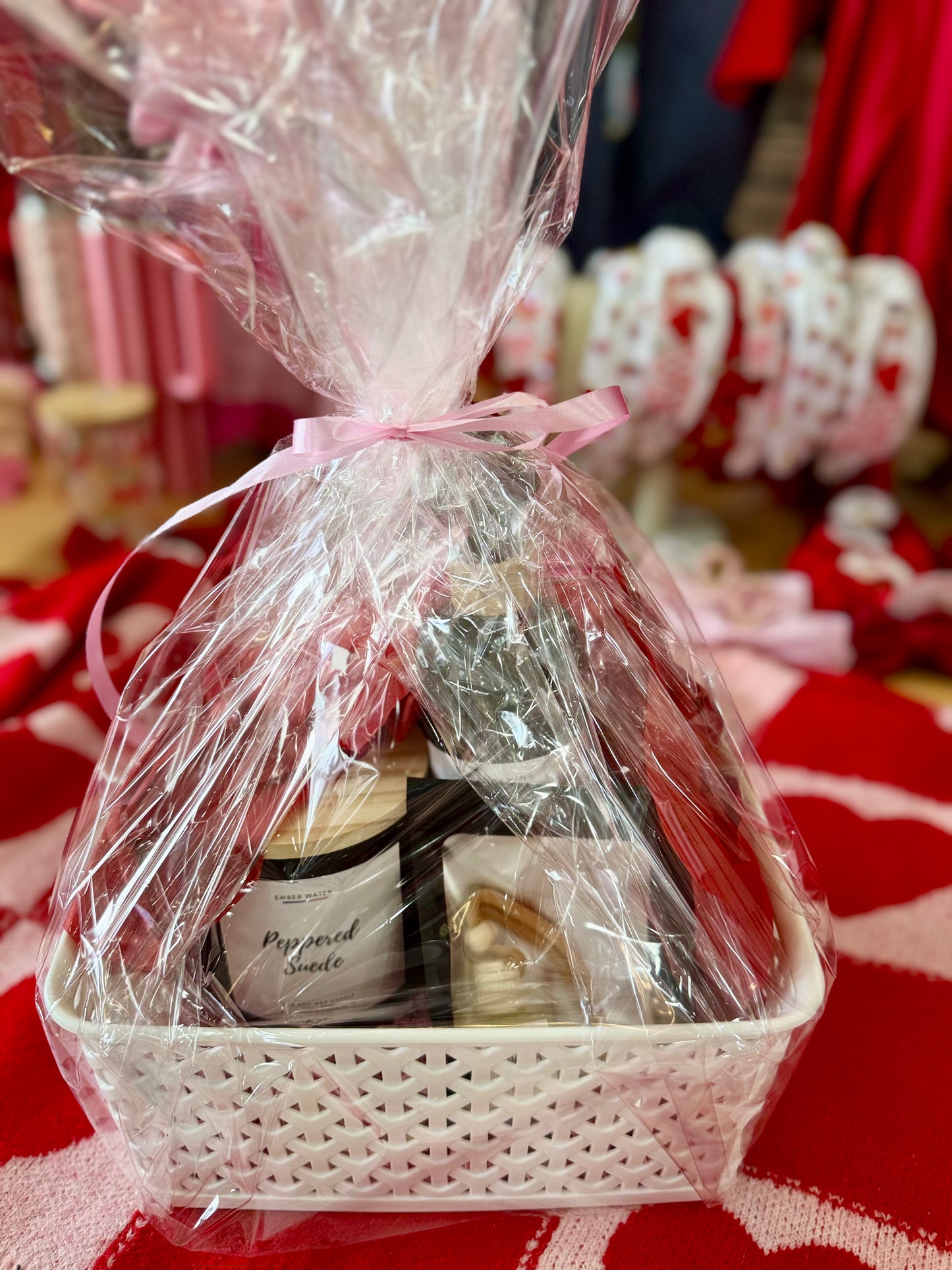 Valentine Basket-Peppered Suede