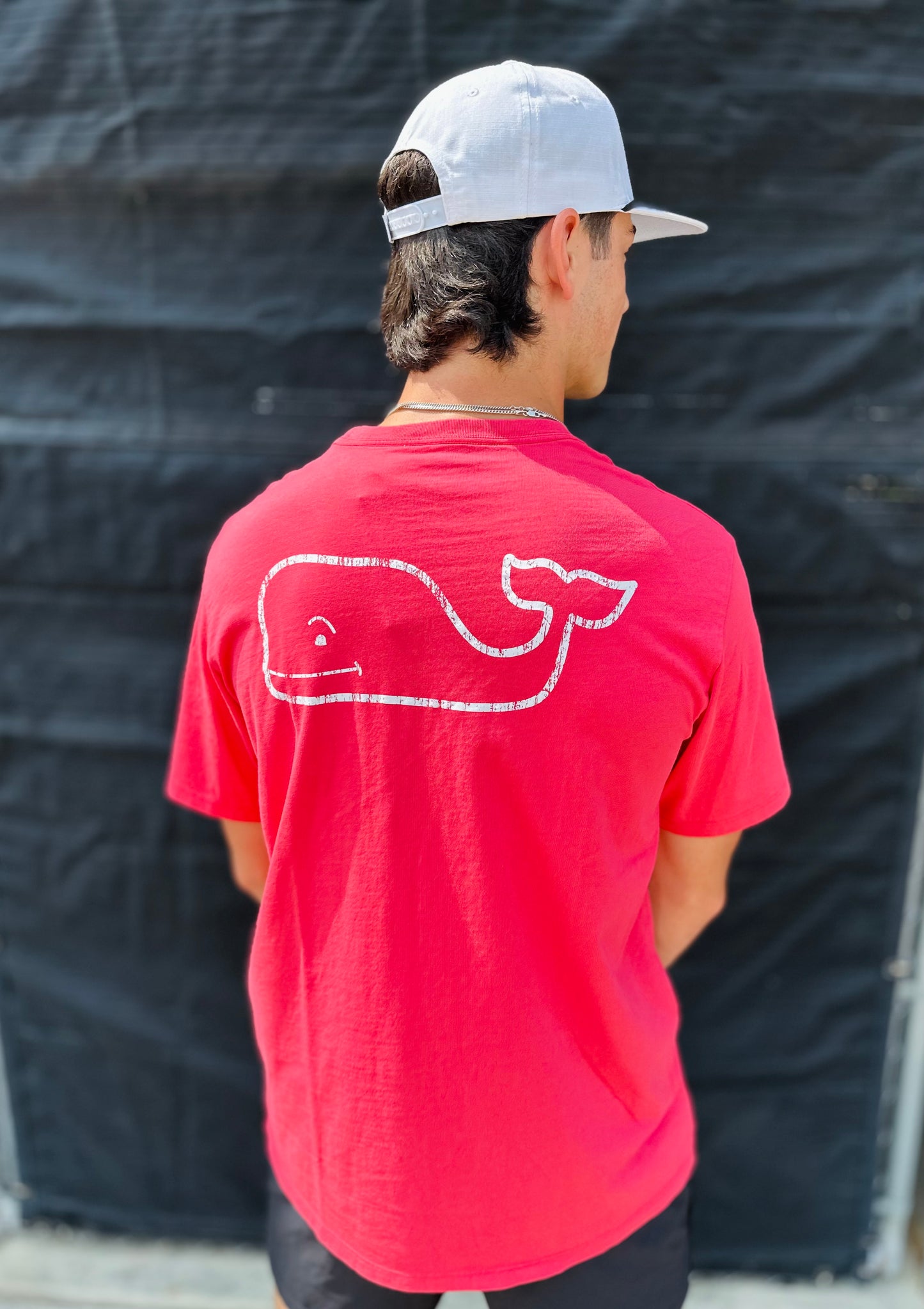 Vineyard Vines Red Whale Pocket Tee