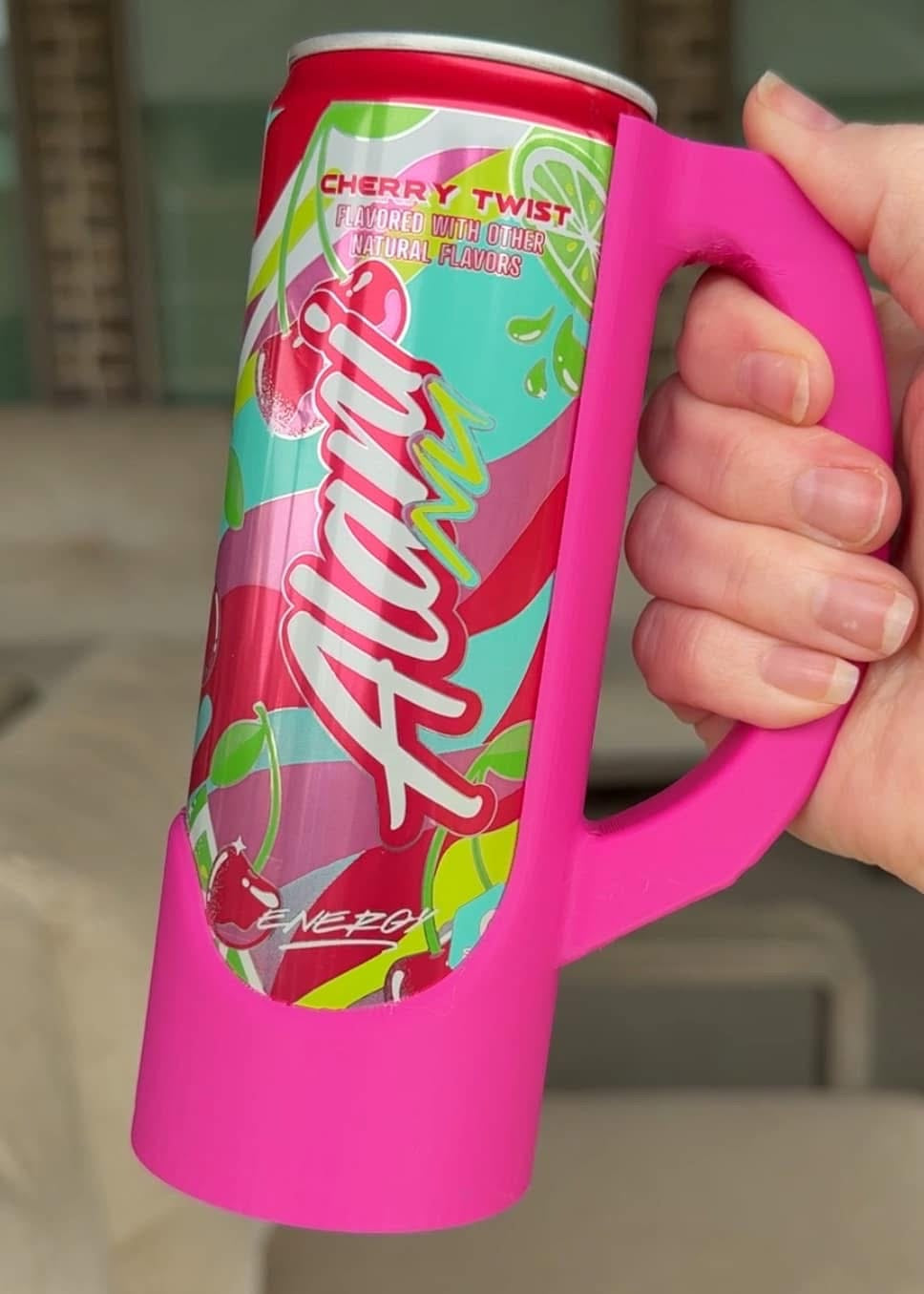 Skinny Can Holder with Handle & Lid