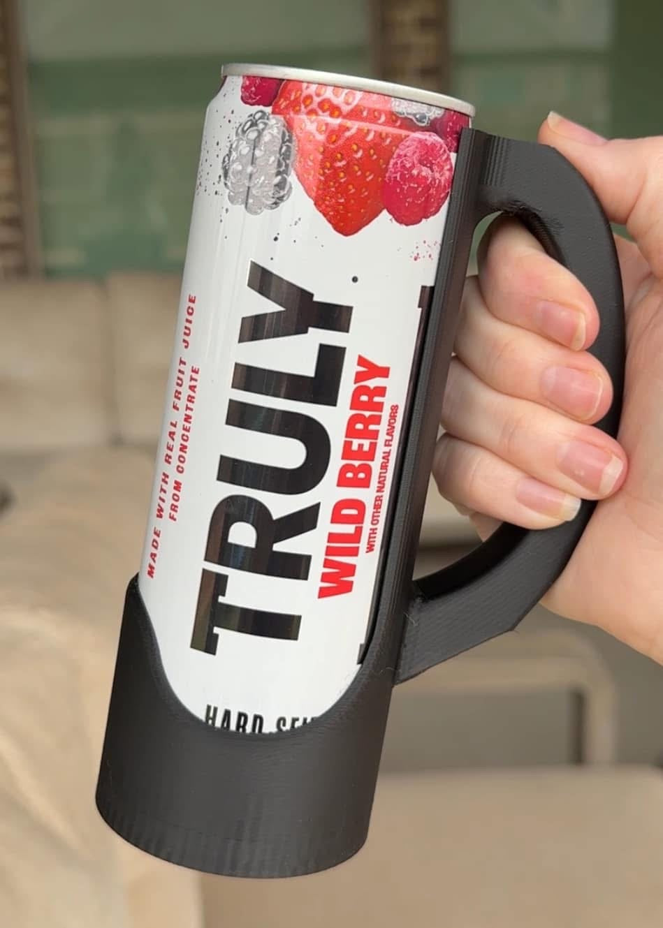 Skinny Can Holder with Handle & Lid