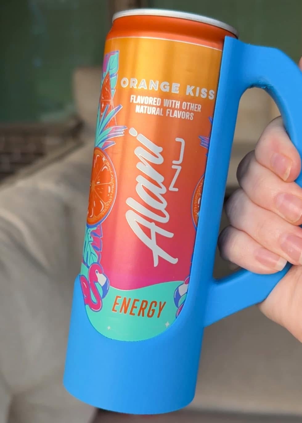 Skinny Can Holder with Handle & Lid