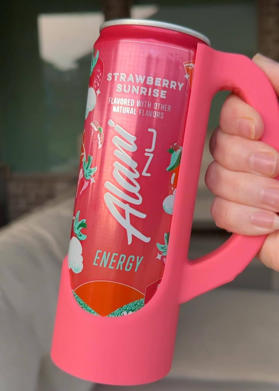 Skinny Can Holder with Handle & Lid