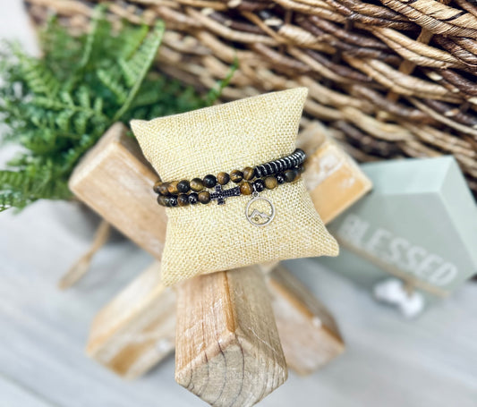 Mustard Seed/Cross Bracelet Set