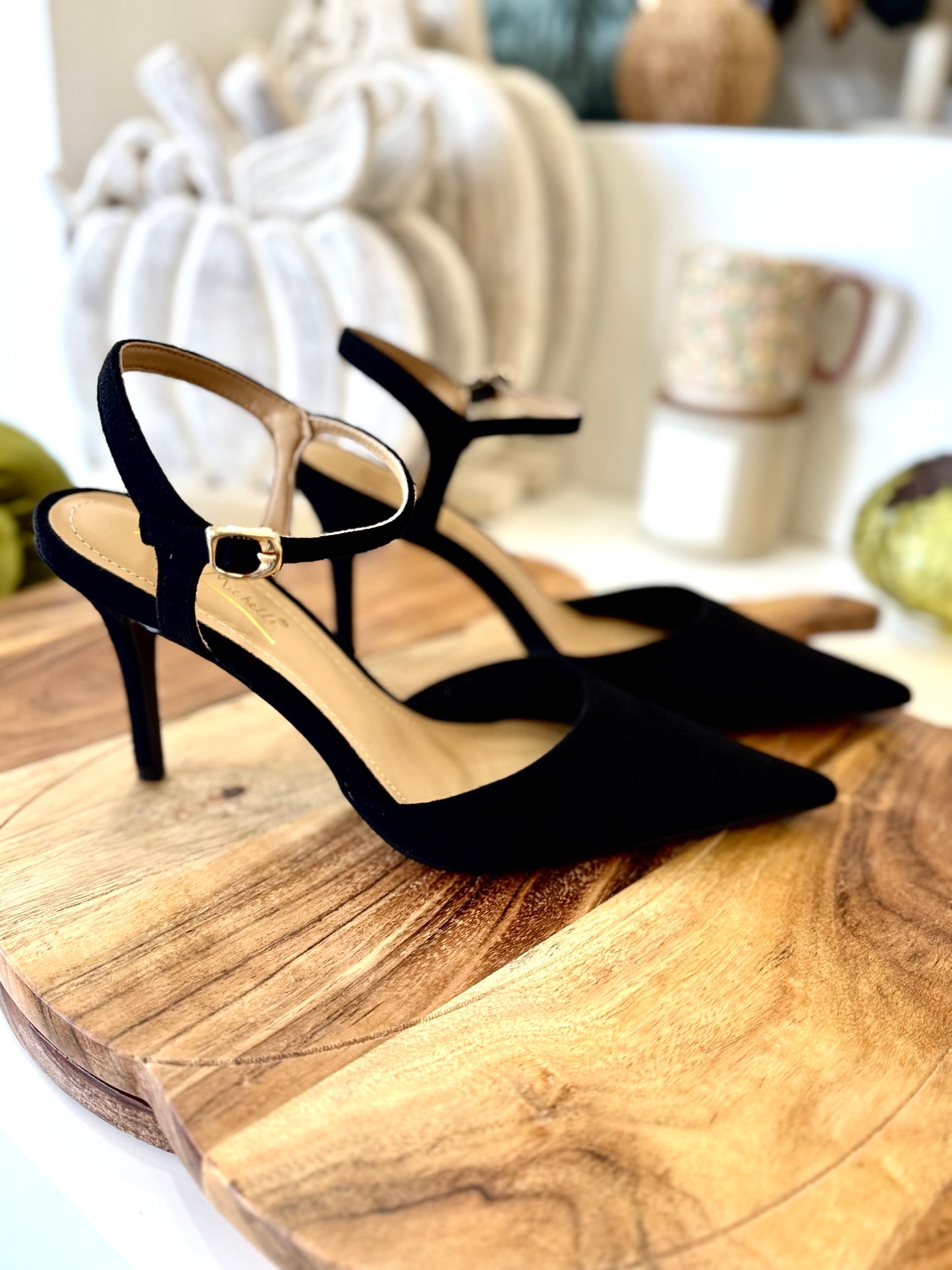 Black Suede Pointed  Stiletto