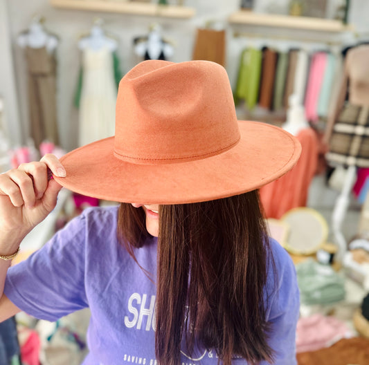 Suede Wide Brimmed Hat