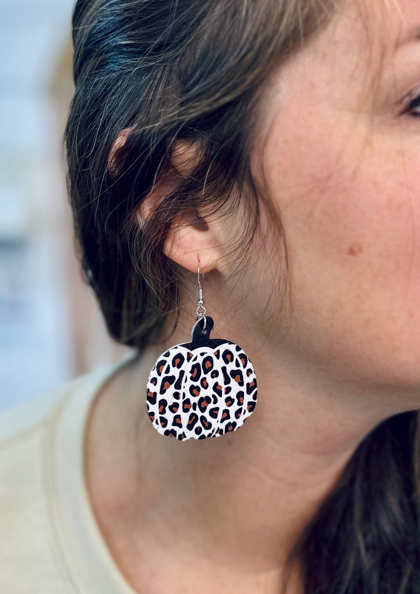 Leopard Pumpkin Dangle Earrings