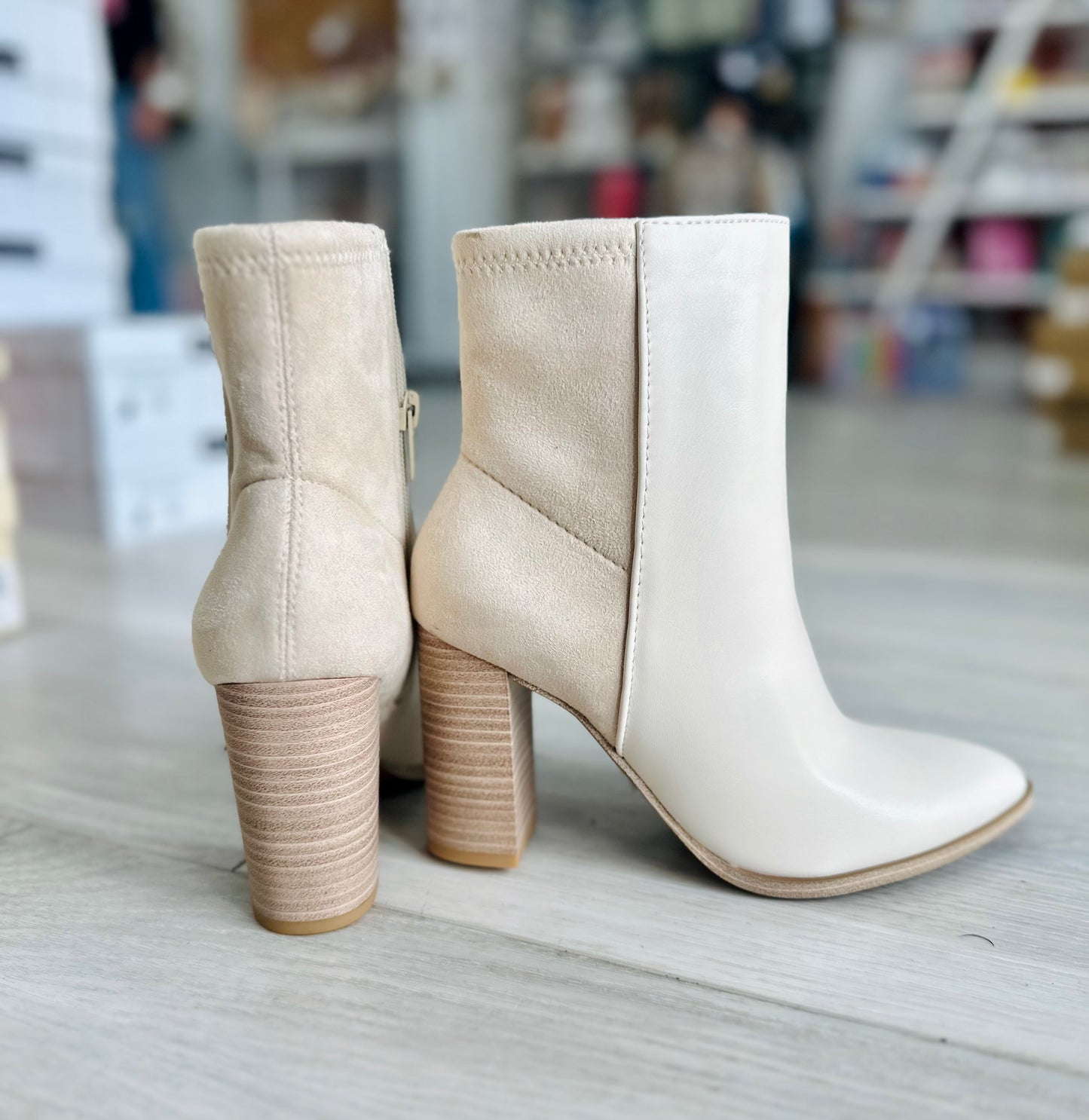 Aaliyah Suede and Leather Bootie