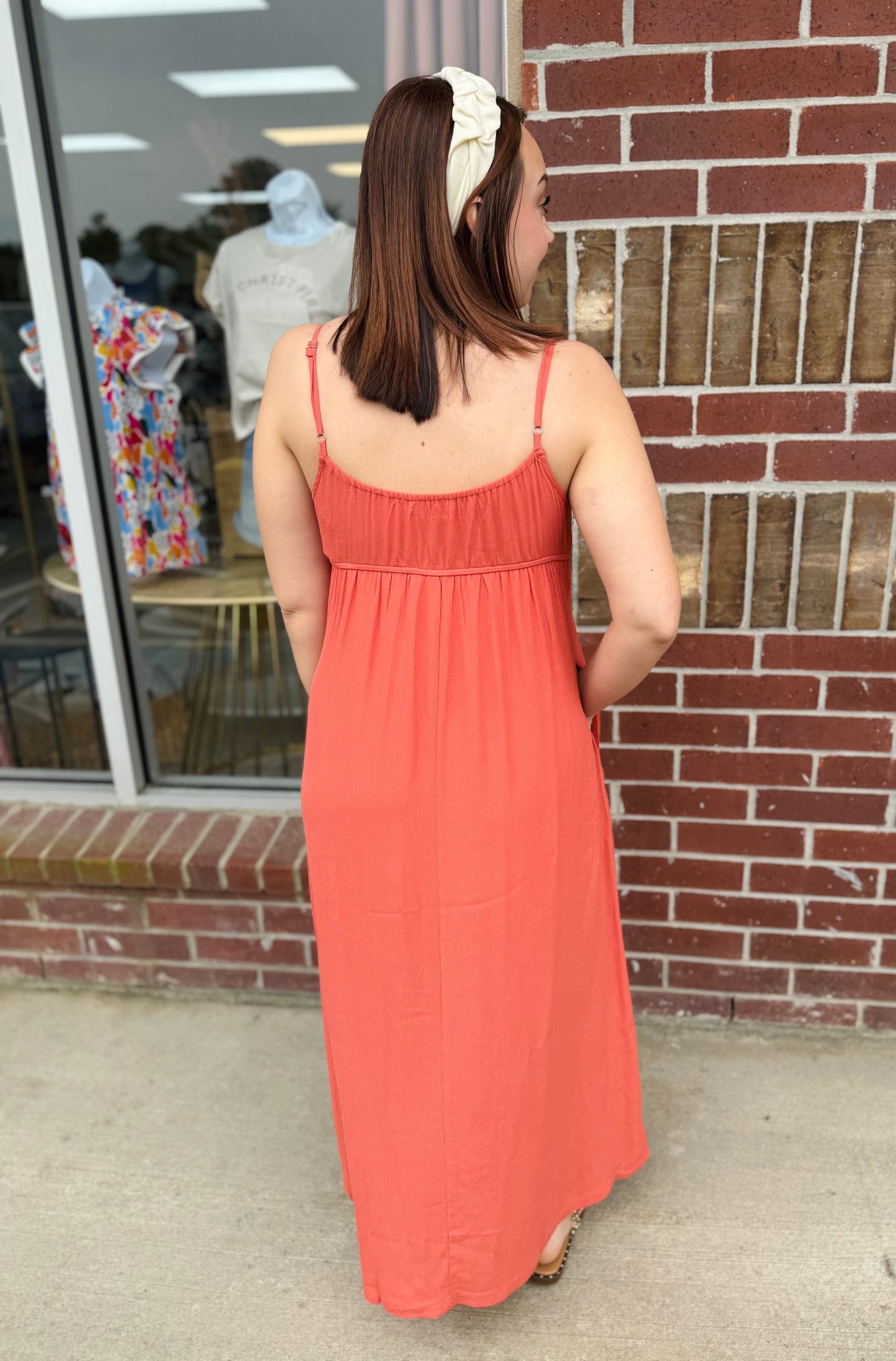 Soft Coral Midi Dress