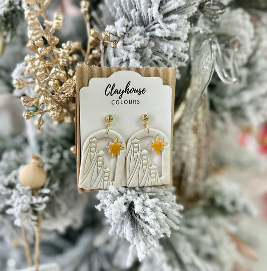 Three Wise Men Clay Earrings
