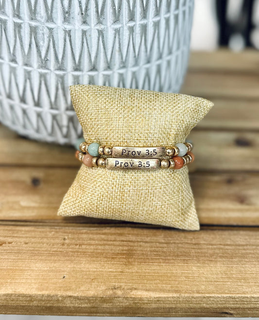 Proverbs 3:5 Bar Bracelet