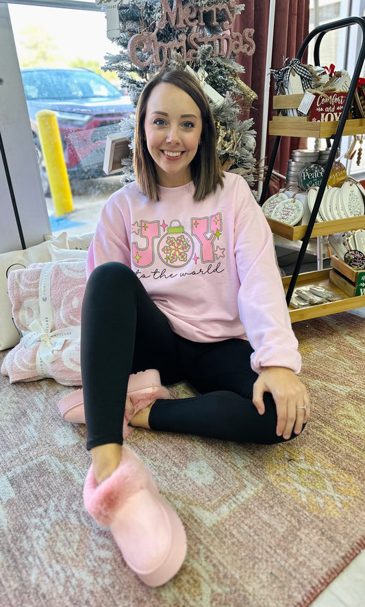 Pink Joy to the World Sweatshirt