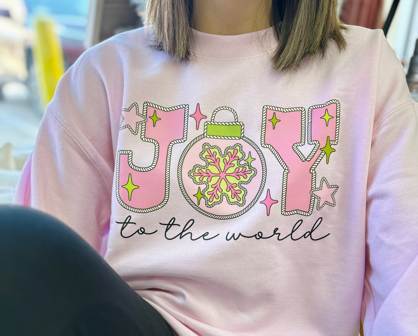 Pink Joy to the World Sweatshirt